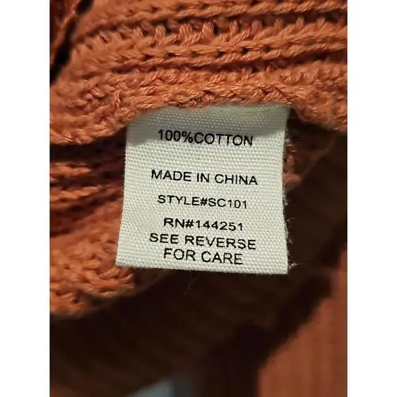 Moon & Madison orange Knit Button Front Cardigan Sweater Cozy Size M - Picture 4 of 5